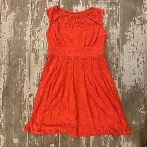 Coral lace dress